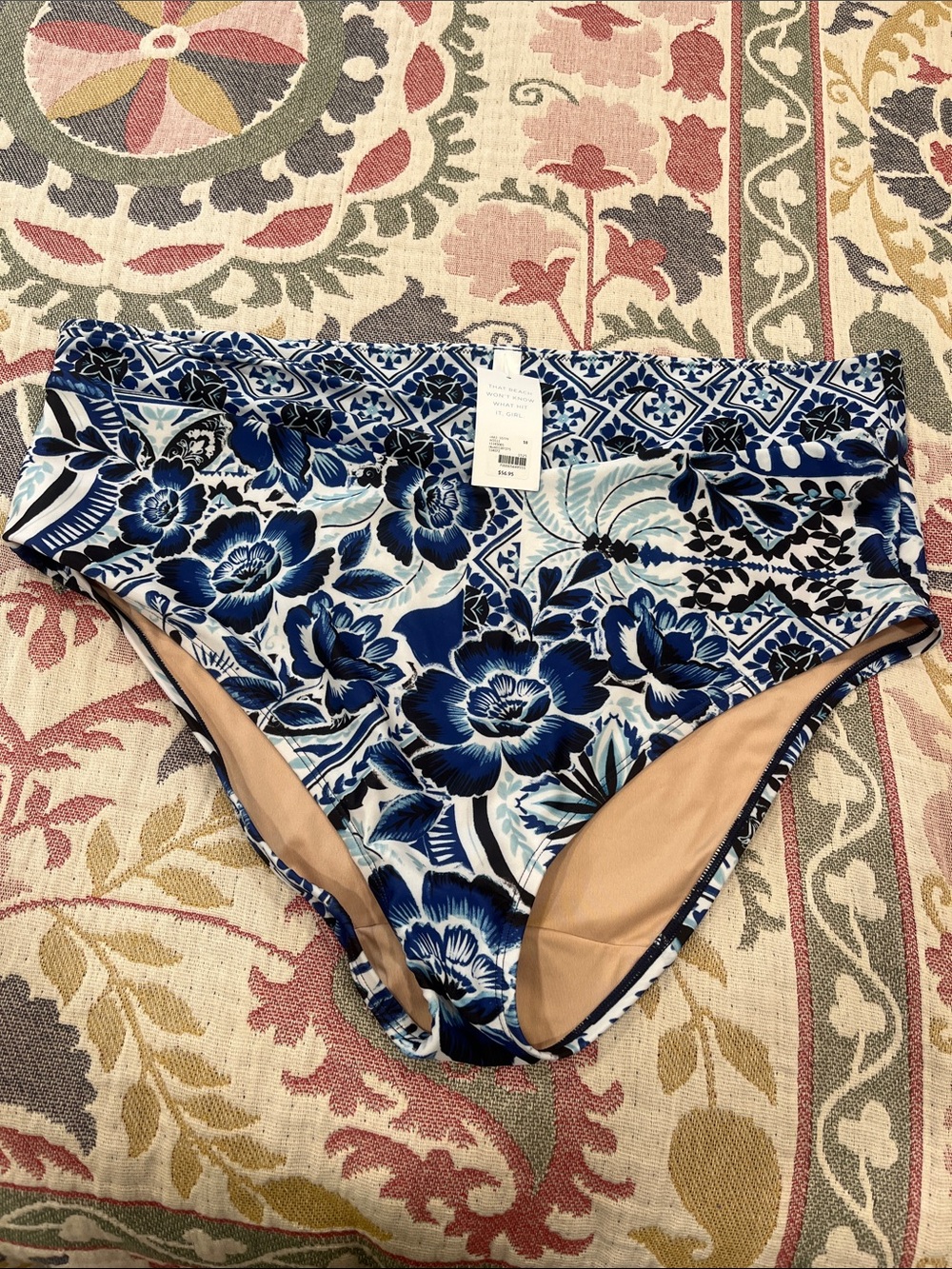 High waisted floral bikini bottom